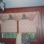 custom pink valences and window shades