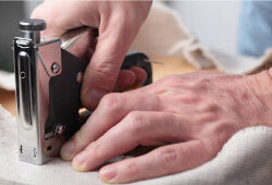 stapling fabric to furniture