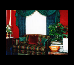 custom green draperies